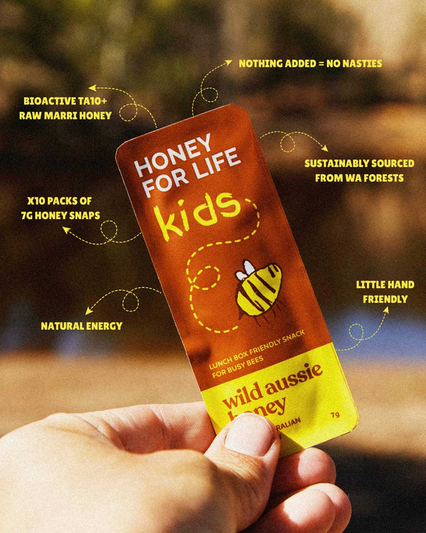 Honey For Life Kids - Wild Aussie Honey Snaps (TA 10+)