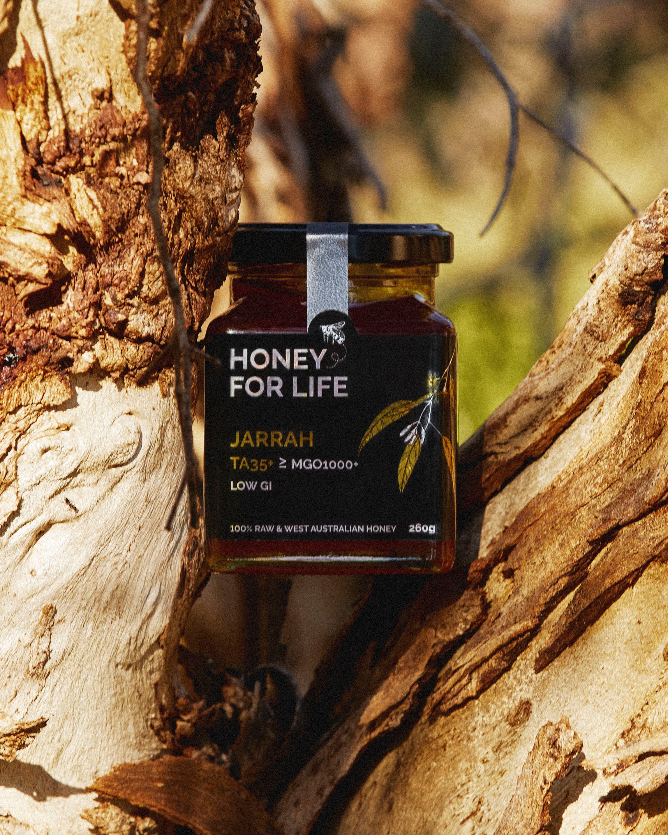 その他 HONEY FOR LIFE JARRAH TA35+ 260g Active Jarrah Honey TA35+ | Shop Raw Medicinal Australian Honey