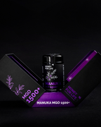 Manuka honey product with 'Honey for Life' branding on a dark background