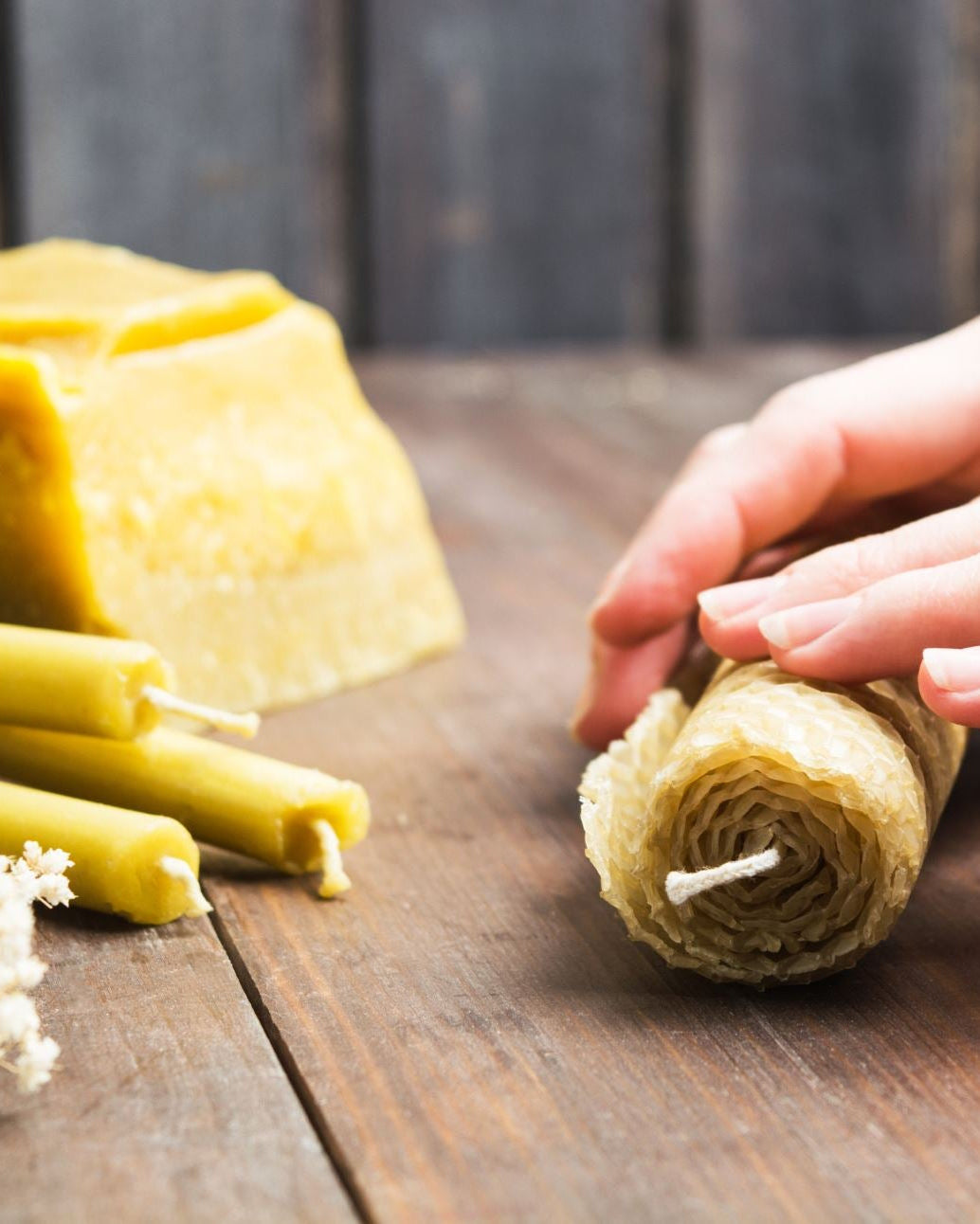 We have beautiful beeswax candles & also a range of beeswax body and lip balms.